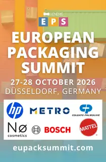 European Packaging Summit 2026, October 27–28 in Düsseldorf, Germany, featuring HP, Metro, Colgate-Palmolive, Nø Cosmetics, Bosch, and Mattel.